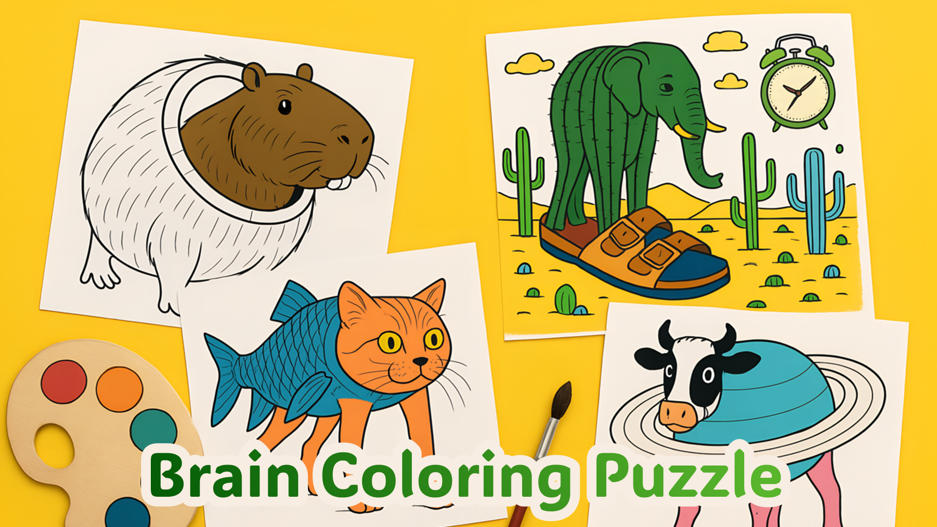 Brain Coloring Puzzle