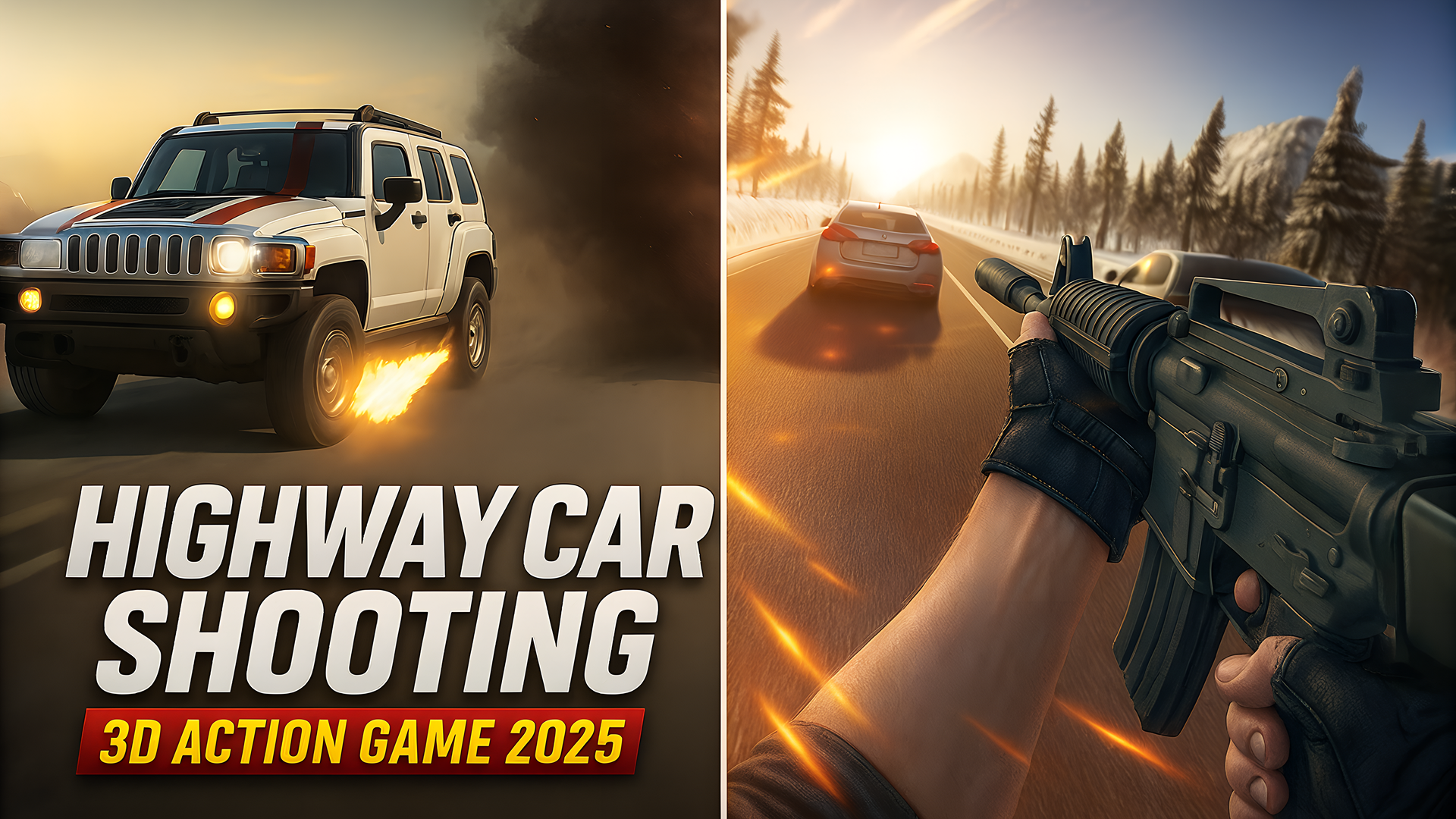 Highway Car Shooting 3D Action Game 2025