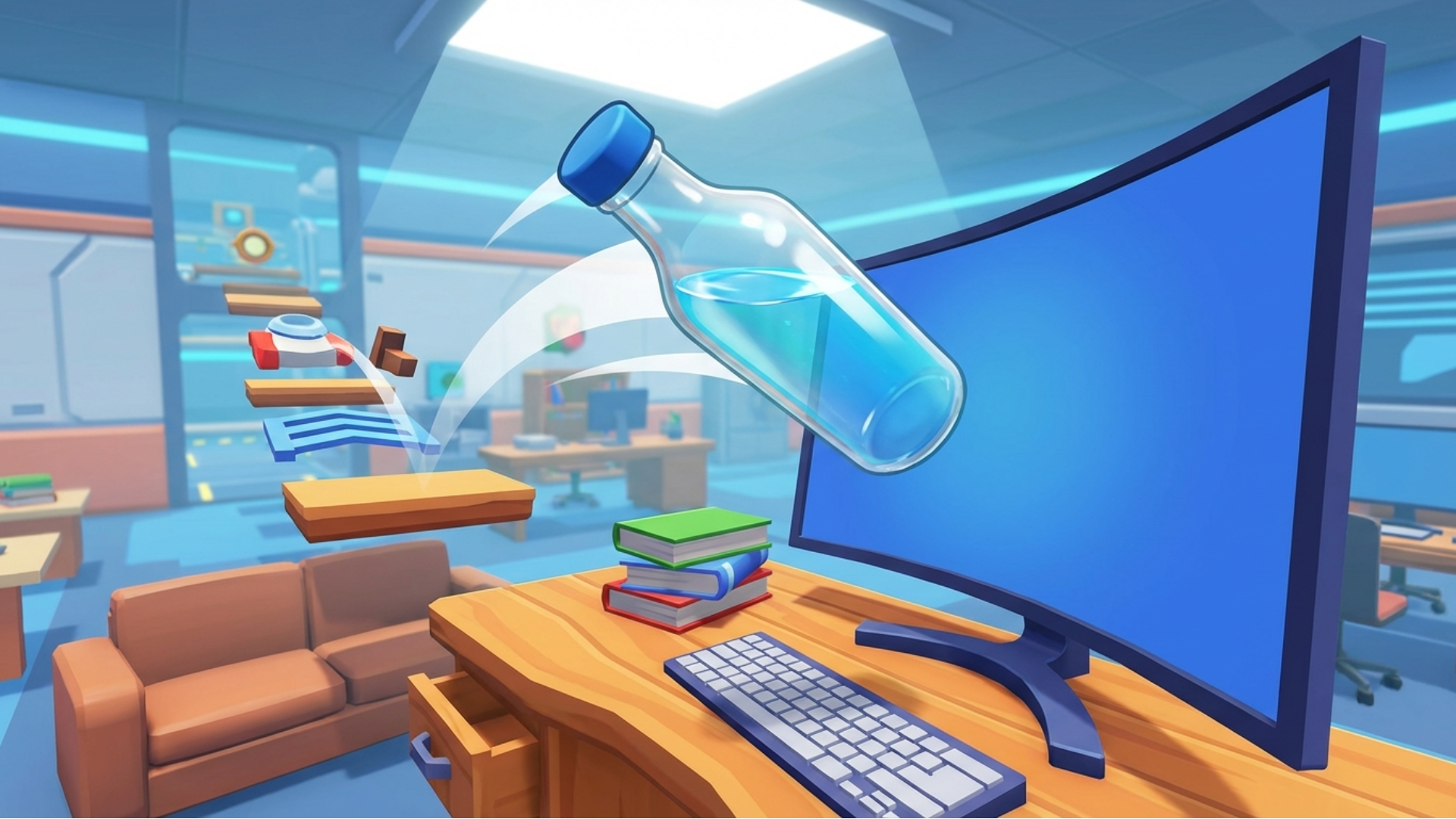 Jumping Bottle 3D