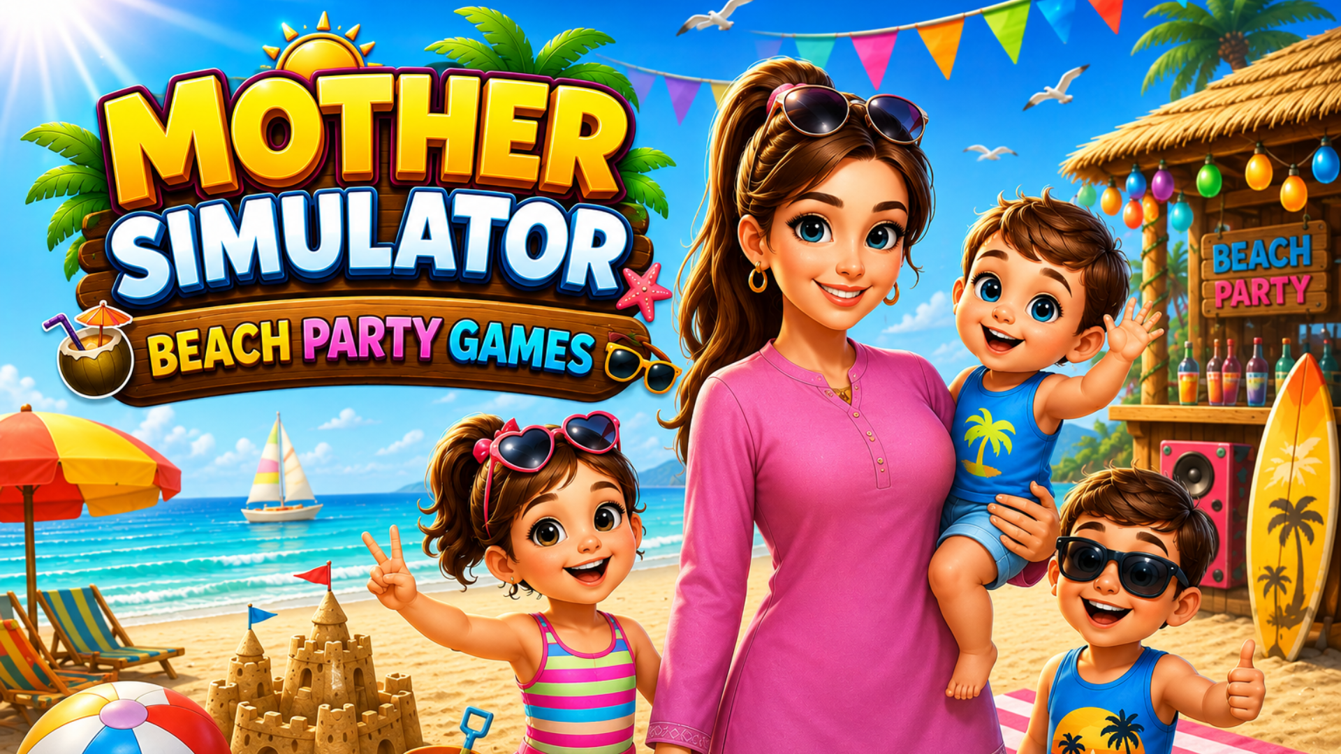 Mother Simulator Beach Party Games
