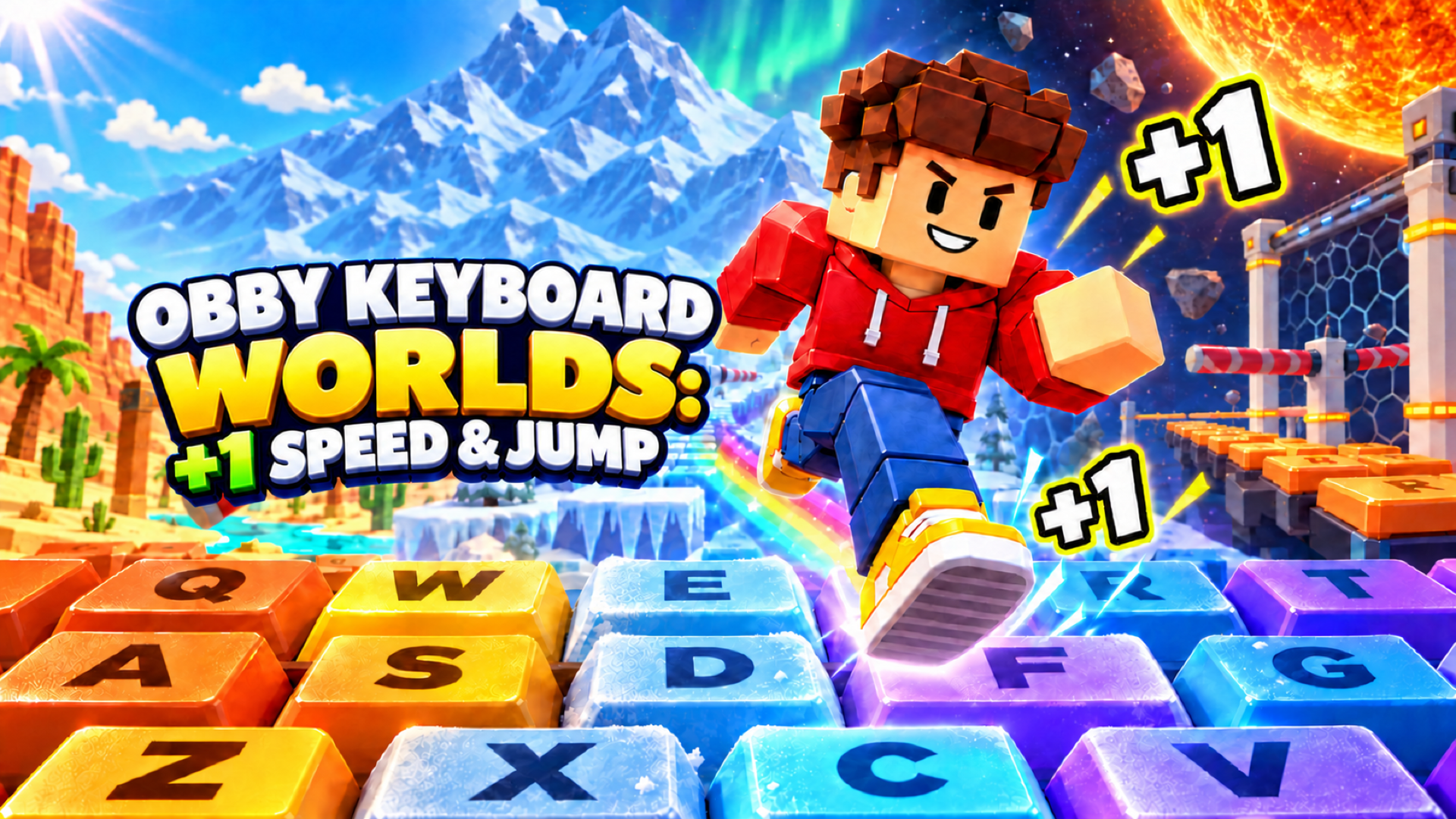 Obby Keyboard Worlds: +1 Speed & Jump