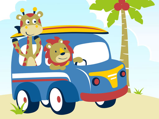 可愛動物與車輛差異
